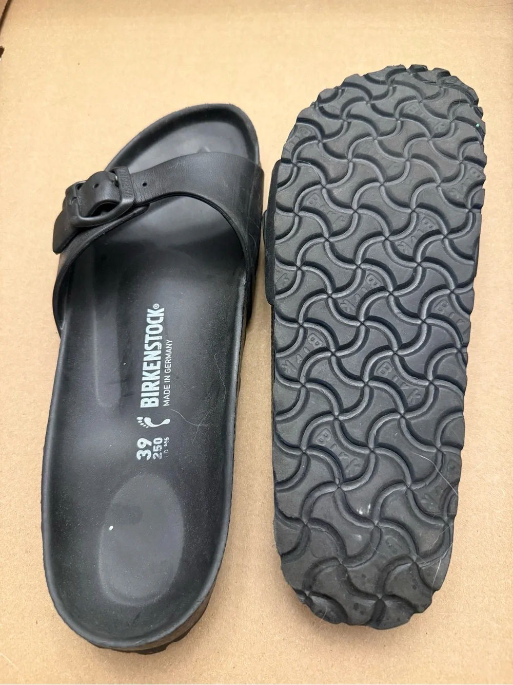 Birkenstock Black EVA Single Strap Slide Sandals